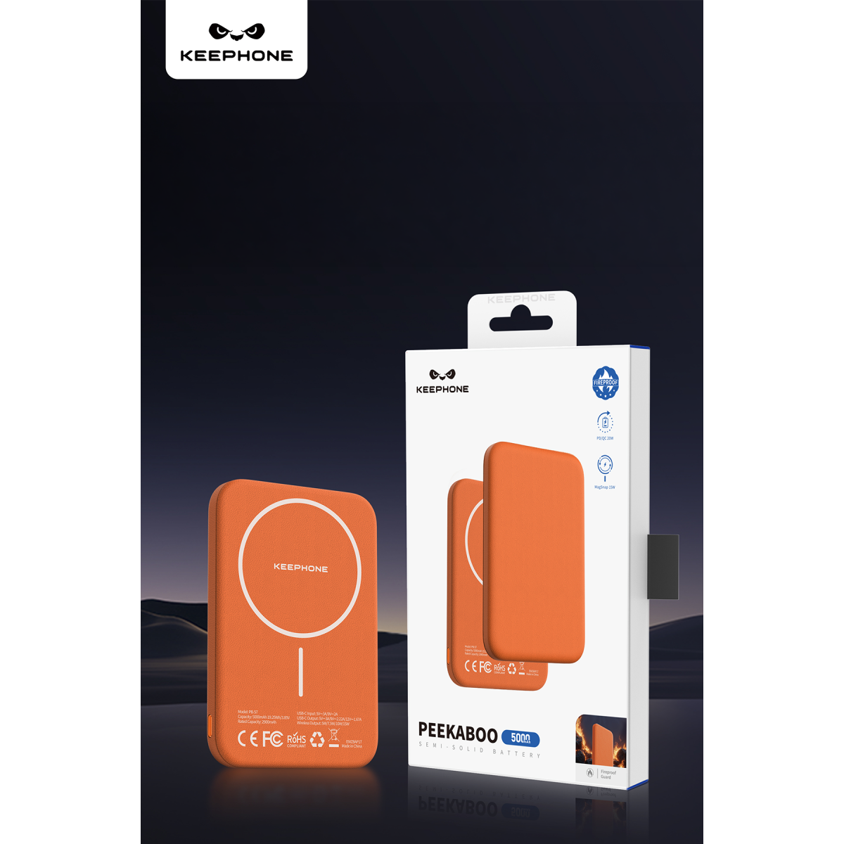 Keephone PB57 Peekaboo 5.000 mAh 20W PD ve 15W MagSafe Uyumlu Powerbank – Mavi görseli 6
