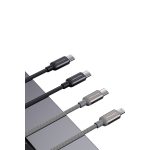 Keephone Pitta 1.2M 27W Örgülü Type-C to Lightning PD Hızlı Şarj Data Kablosu - Titanyum - Görsel 5