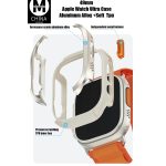 Movenchy Apple Watch Ultra 49mm MO-WT3 Alüminyum Camlı Kasa Ekran Koruyucu - Gold - Görsel 5