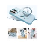 Torras Apple iPhone 16 Pro Max O Stand Spin Silicone Serisi Magsafe Kılıf - Açık Mavi - Görsel 3