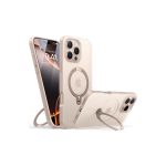 Torras Apple iPhone 16 Pro O Stand Spin Serisi Magsafe Kılıf - Çöl Titanyum