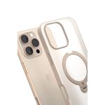 Torras Apple iPhone 16 Pro O Stand Spin Serisi Magsafe Kılıf - Çöl Titanyum - Görsel 3