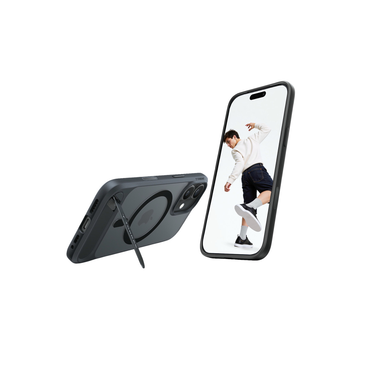 Torras Apple iPhone 17 P Stand Serisi Magsafe Kılıf – Siyah görseli 3