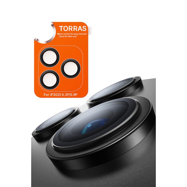Torras Apple iPhone 17 Pro Lensguard AR Anti Glare Kamera Lens Koruyucu - Siyah