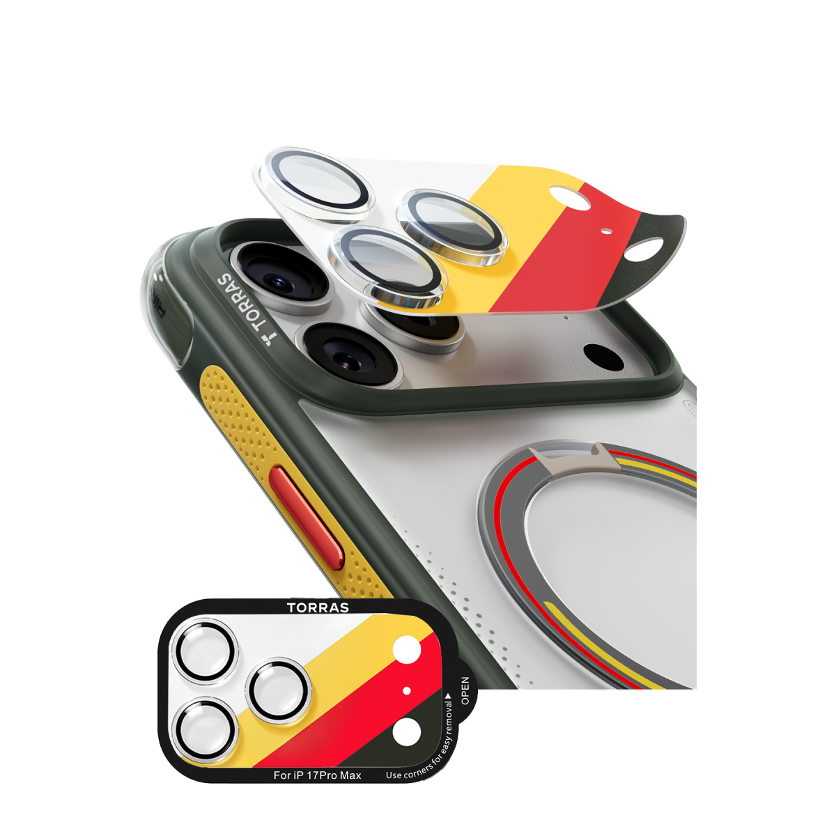Torras Apple iPhone 17 Pro Max Camera Go World Cup Serisi Kamera Lens Koruyucu – Iron görseli 1
