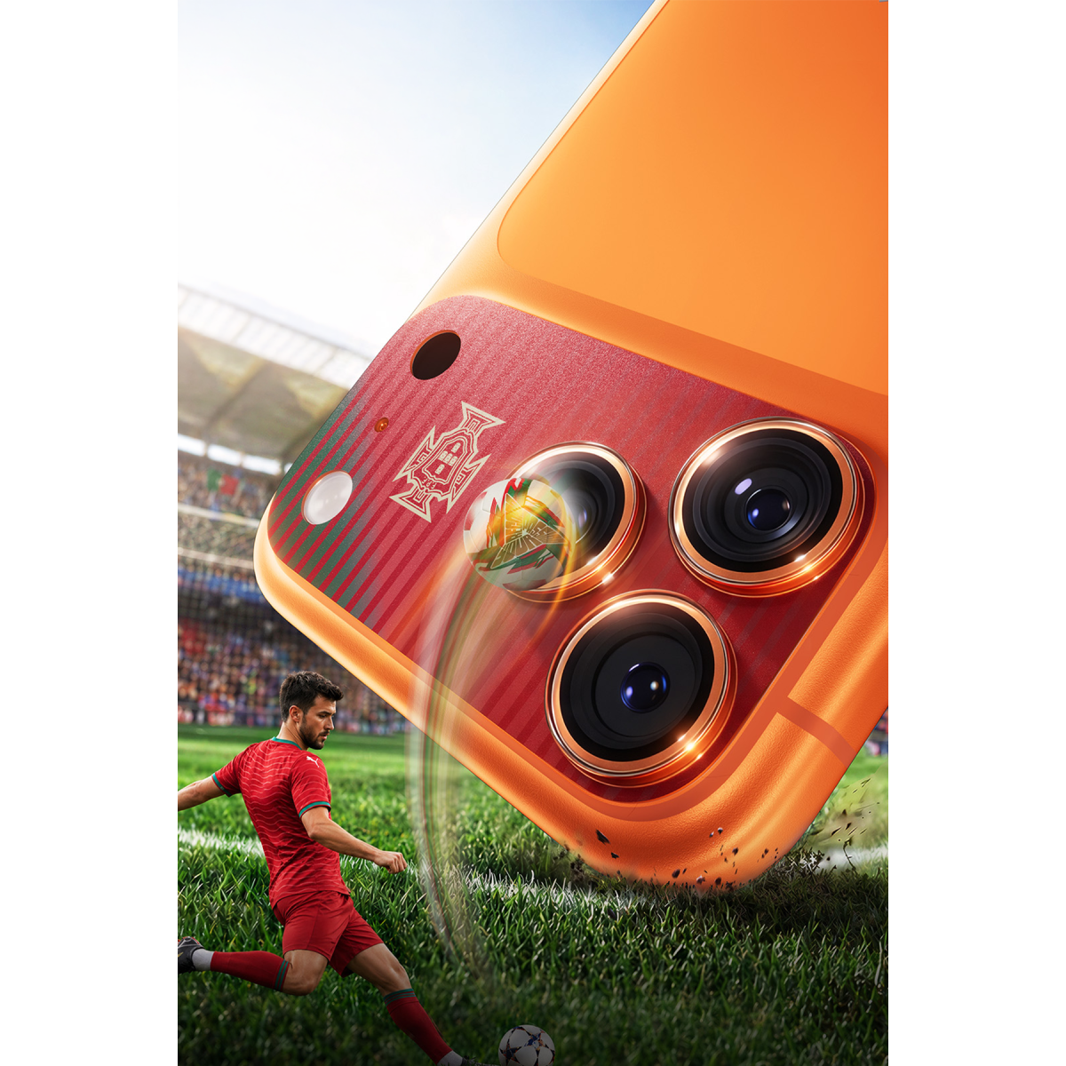Torras Apple iPhone 17 Pro Max Camera Go World Cup Serisi Kamera Lens Koruyucu – Wave of Passion görseli 5