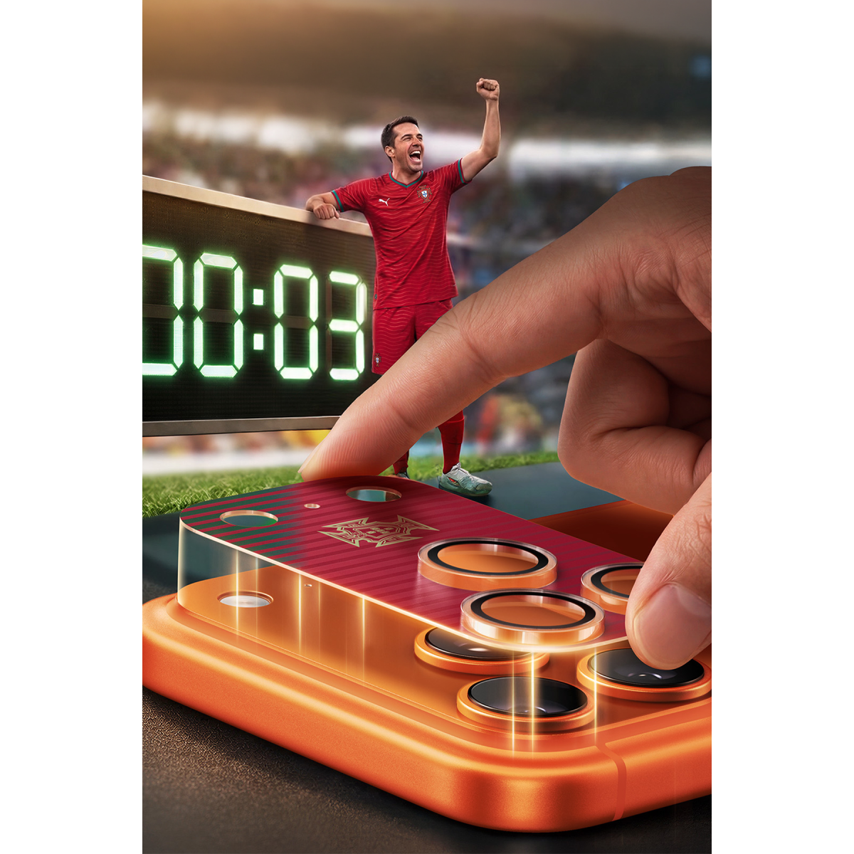 Torras Apple iPhone 17 Pro Max Camera Go World Cup Serisi Kamera Lens Koruyucu – Wave of Passion görseli 7