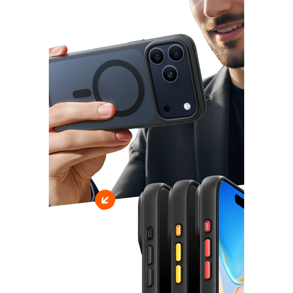 Torras Apple iPhone 17 Pro Max Guardian Magsafe Kılıf – Siyah görseli 3