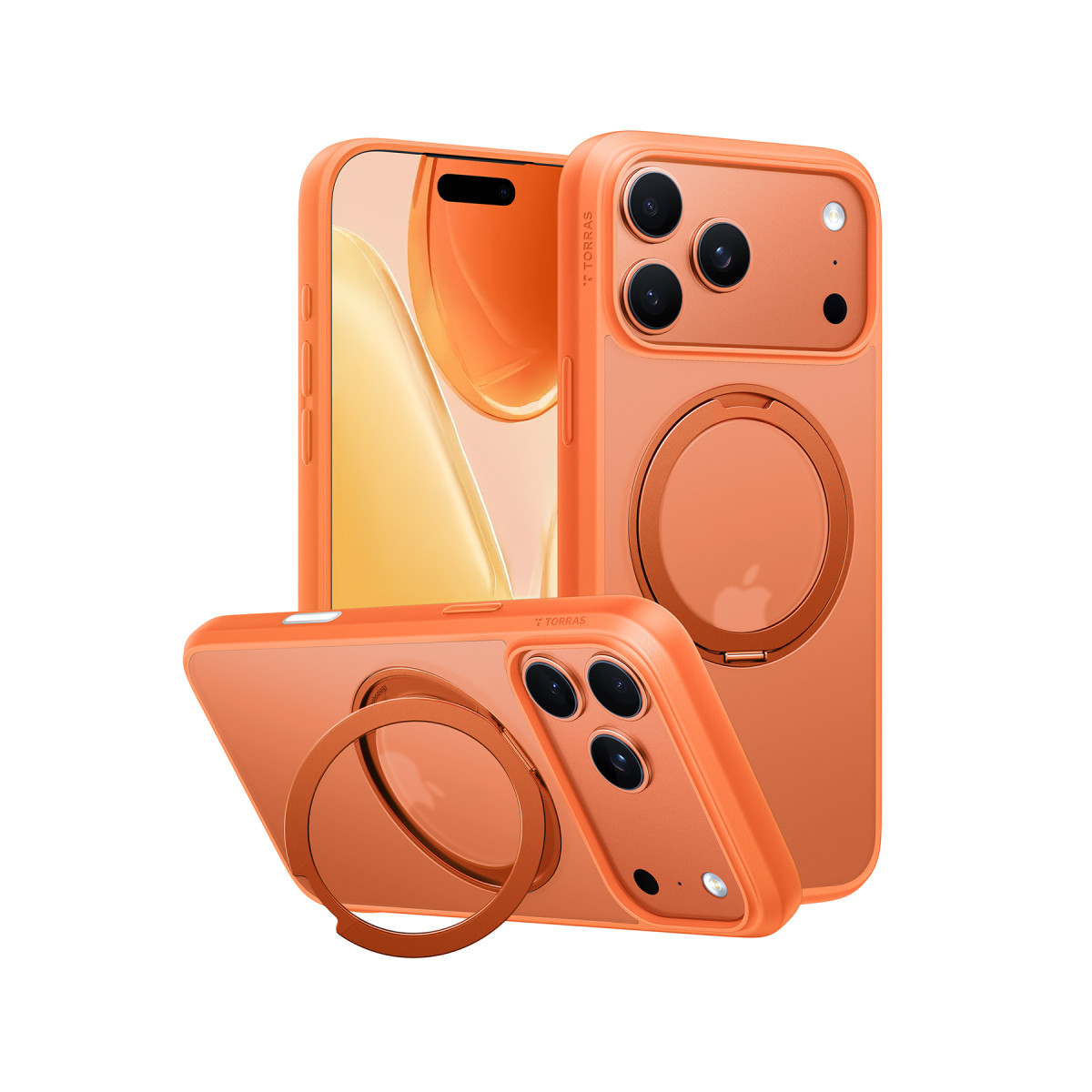 Torras Apple iPhone 17 Pro Max O Stand Pro Serisi Magsafe Kılıf – Turuncu görseli 2