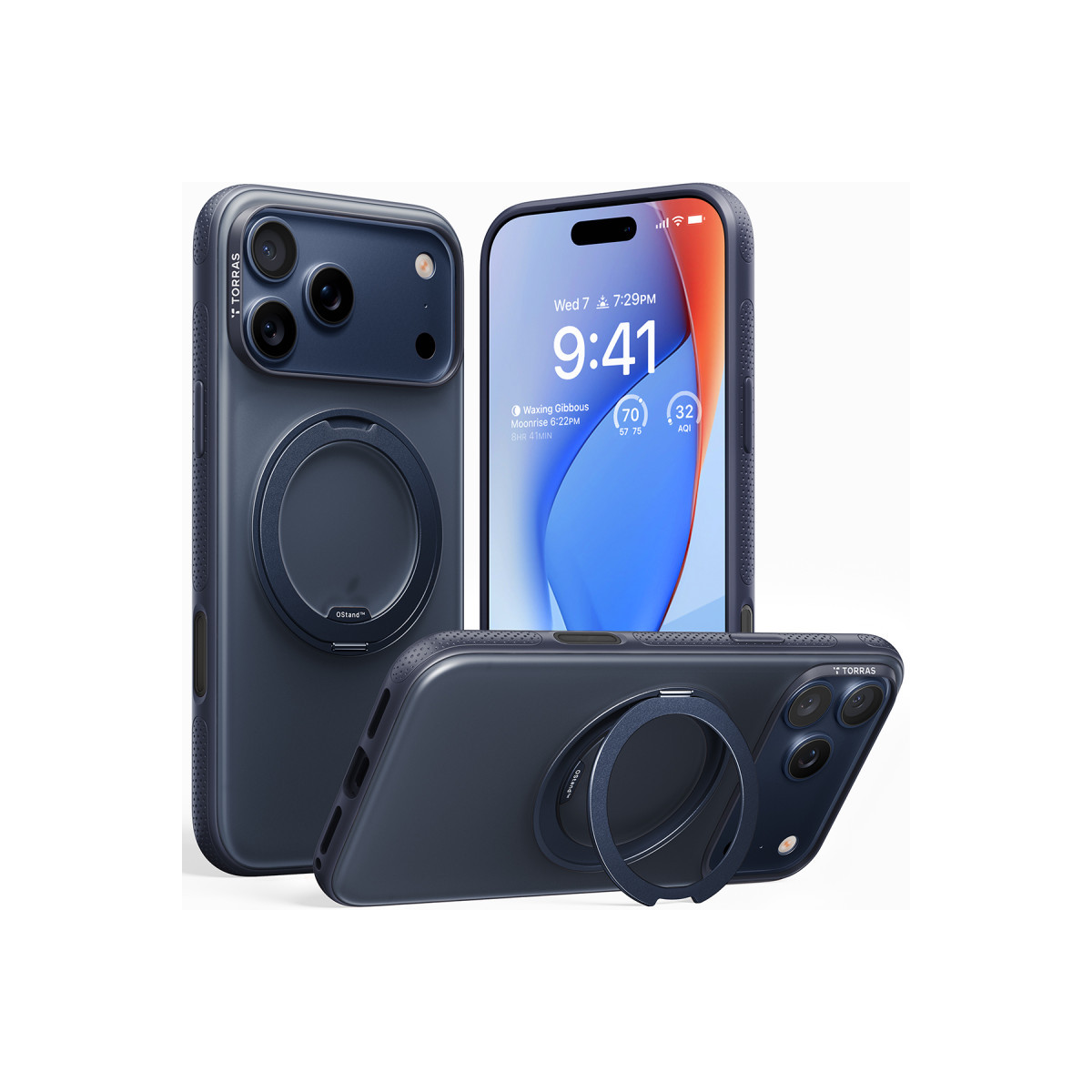 Torras Apple iPhone 17 Pro Max O Stand R Fitness Serisi Magsafe Kılıf – Lacivert görseli 1