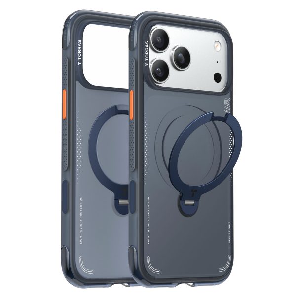 Torras Apple iPhone 17 Pro Max O Stand Spin Air Serisi Magsafe Kılıf - Lacivert