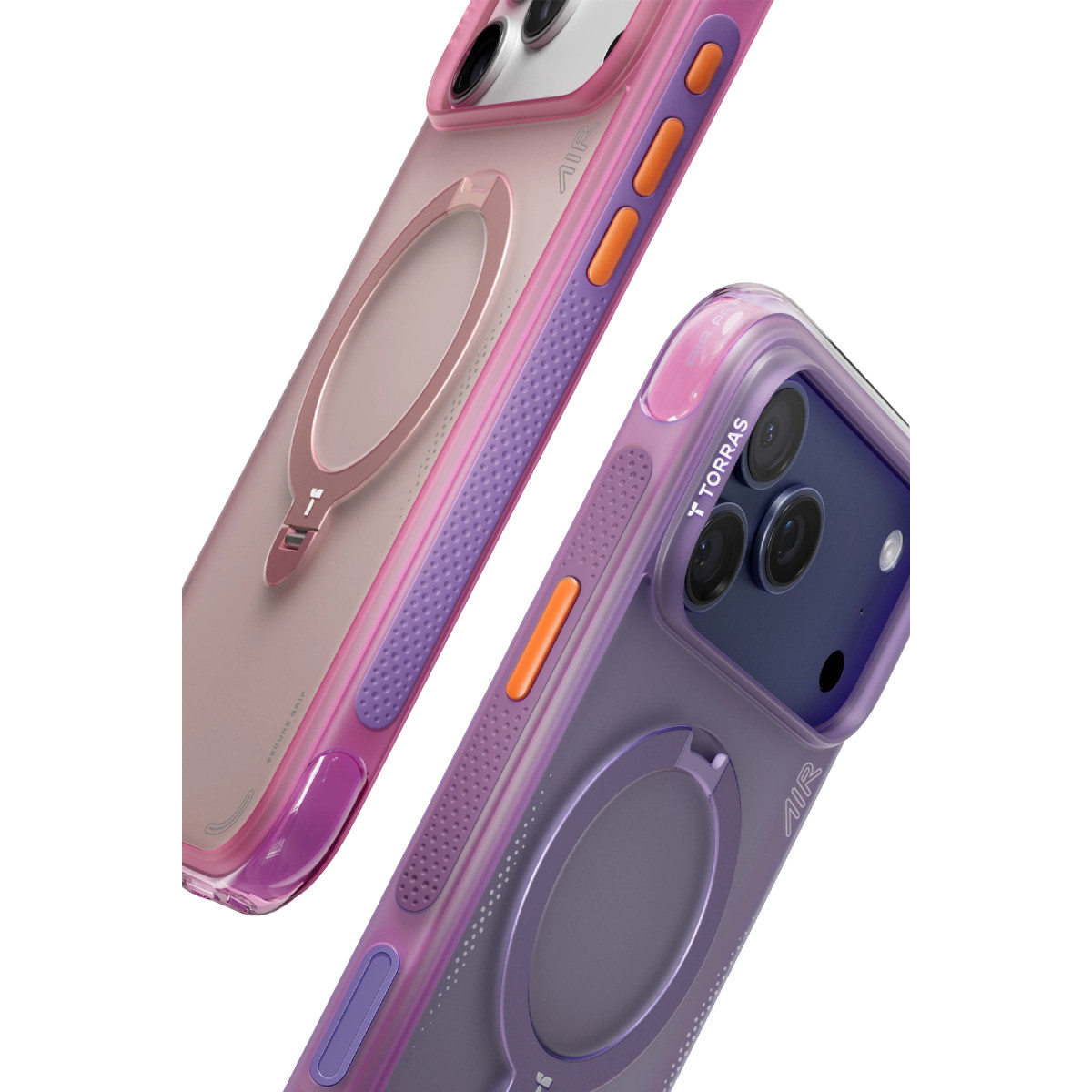 Torras Apple iPhone 17 Pro Max O Stand Spin Air Serisi Magsafe Kılıf – Mor görseli 3