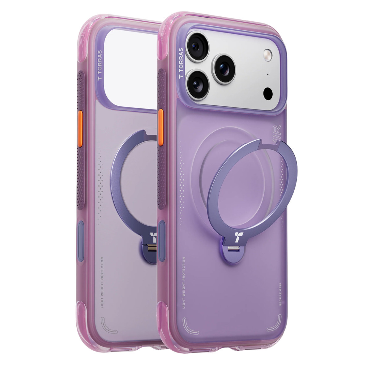 Torras Apple iPhone 17 Pro Max O Stand Spin Air Serisi Magsafe Kılıf – Mor görseli 1