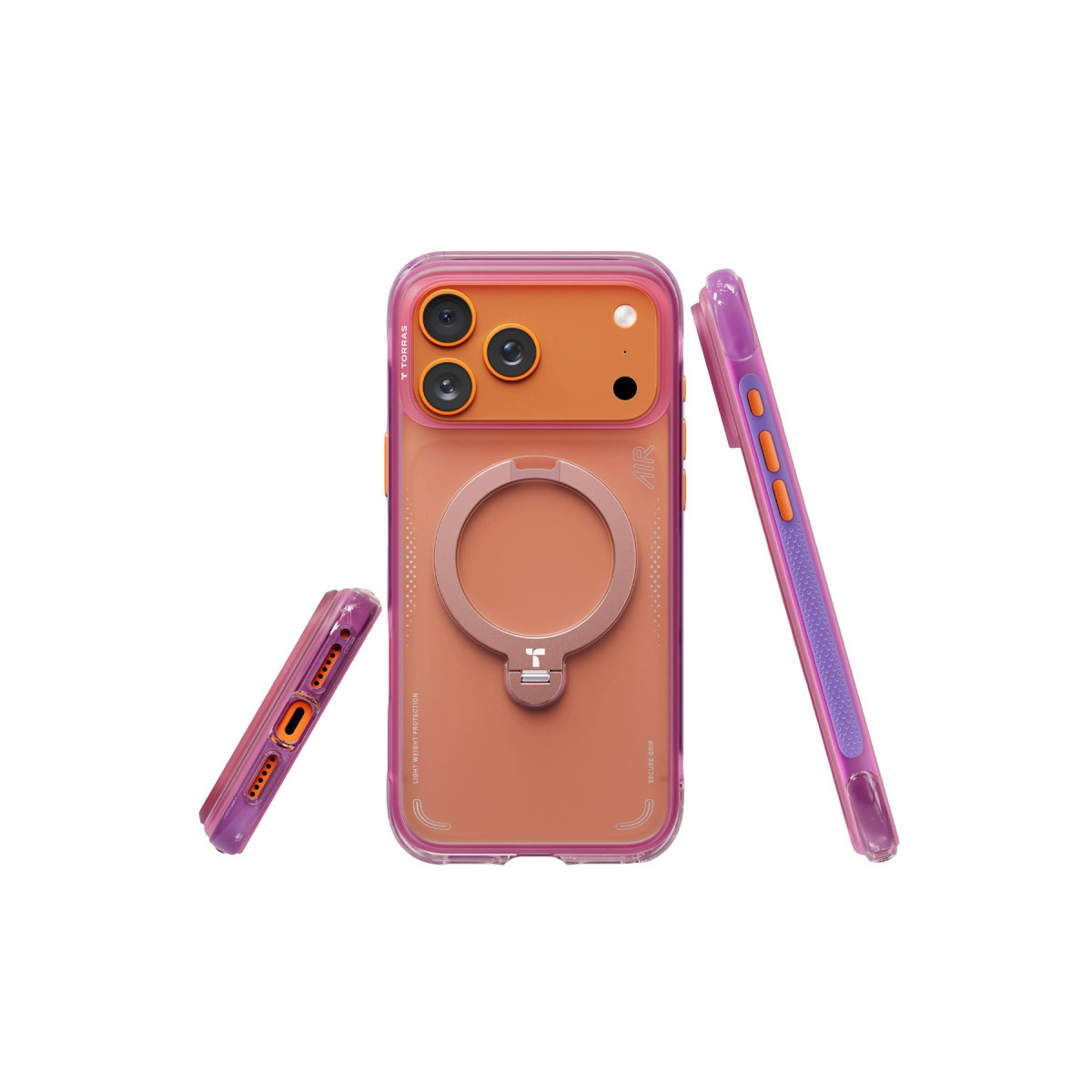 Torras Apple iPhone 17 Pro Max O Stand Spin Air Serisi Magsafe Kılıf – Pembe görseli 2