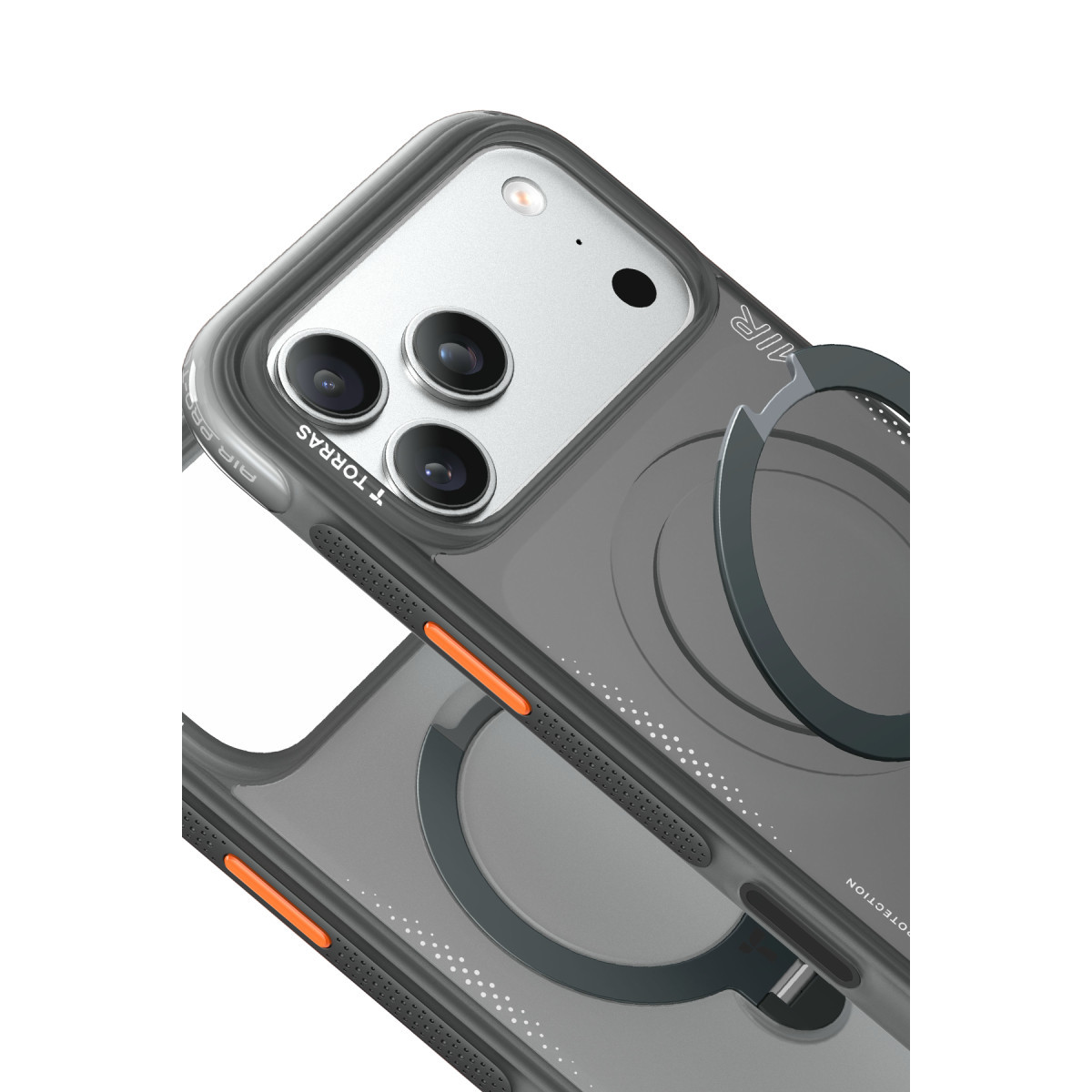 Torras Apple iPhone 17 Pro Max O Stand Spin Air Serisi Magsafe Kılıf – Siyah görseli 2