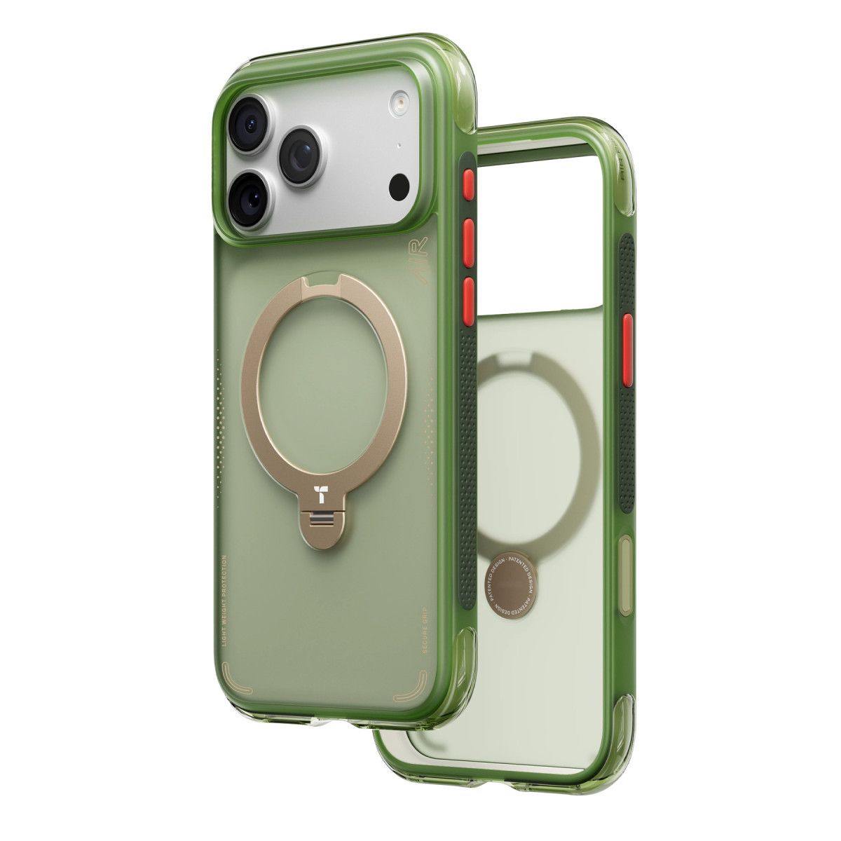 Torras Apple iPhone 17 Pro Max O Stand Spin Air Serisi Magsafe Kılıf – Yeşil görseli 3