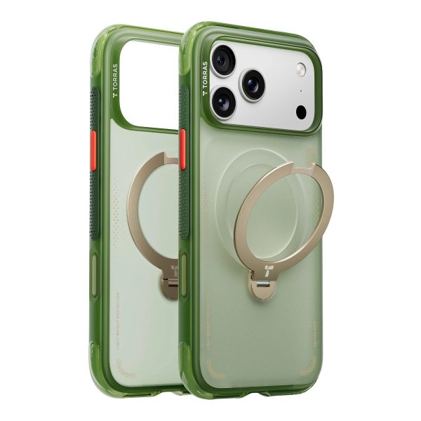 Torras Apple iPhone 17 Pro Max O Stand Spin Air Serisi Magsafe Kılıf - Yeşil
