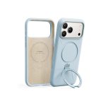 Torras Apple iPhone 17 Pro Max O Stand Spin Silicone Serisi Magsafe Kılıf - Açık Mavi - Görsel 2