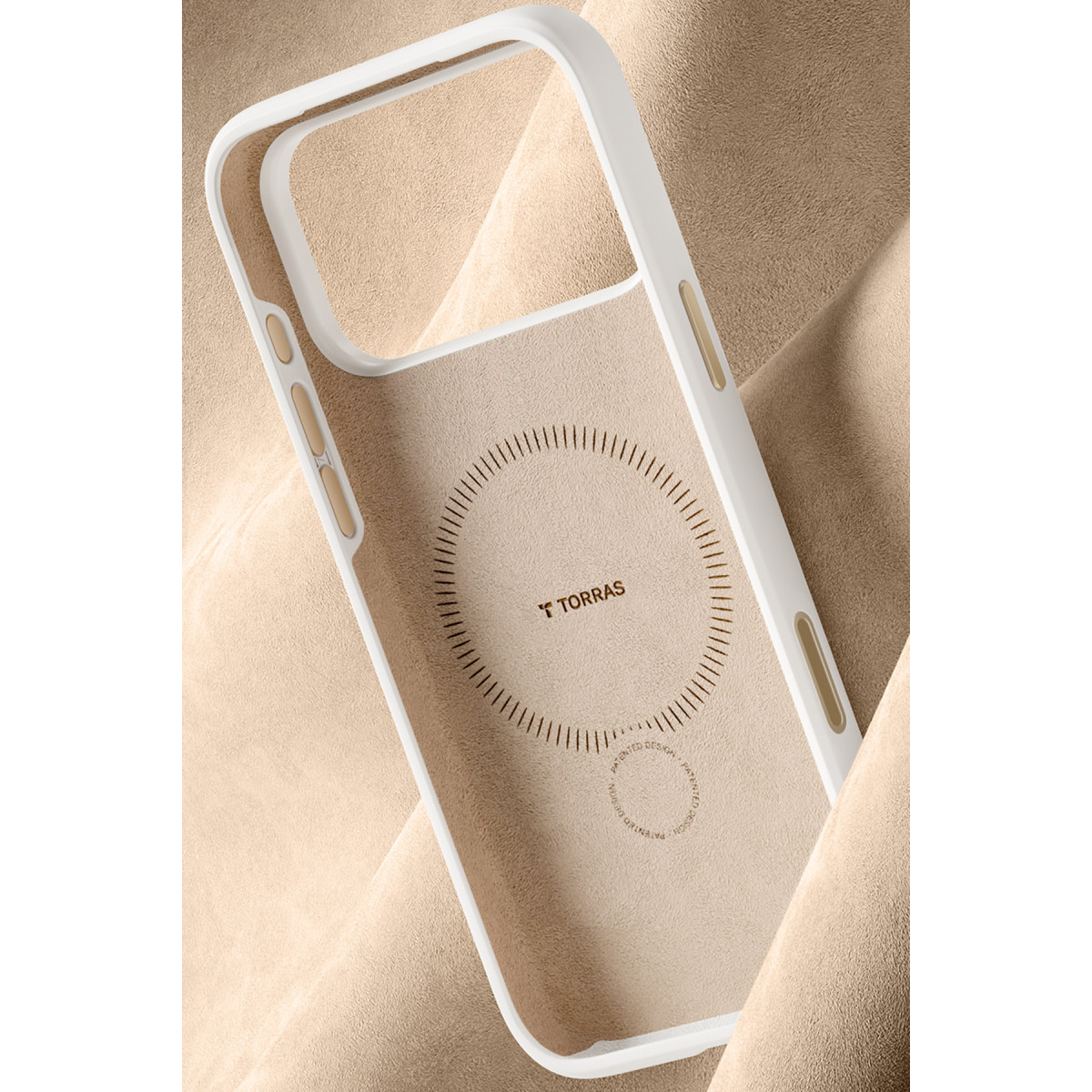 Torras Apple iPhone 17 Pro Max O Stand Spin Silicone Serisi Magsafe Kılıf – Beyaz görseli 6