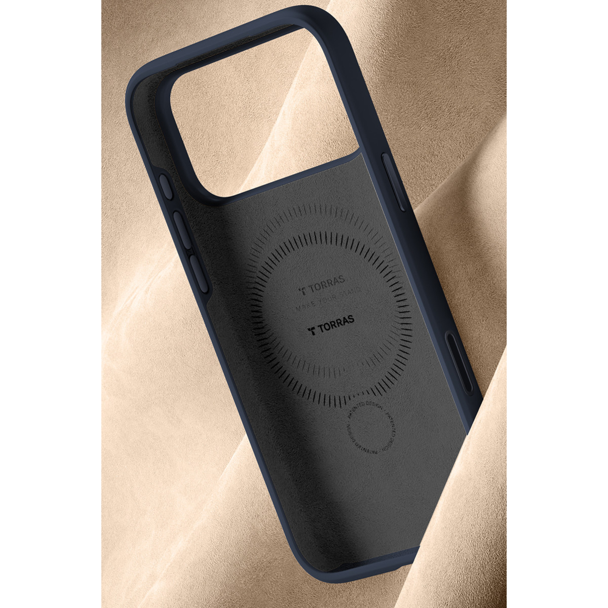 Torras Apple iPhone 17 Pro Max O Stand Spin Silicone Serisi Magsafe Kılıf – Lacivert görseli 6