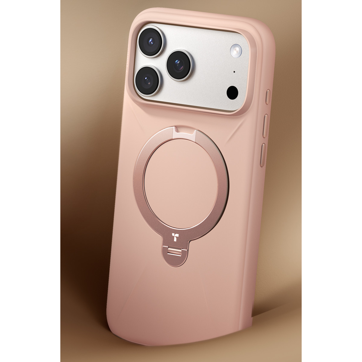 Torras Apple iPhone 17 Pro Max O Stand Spin Silicone Serisi Magsafe Kılıf – Pembe görseli 2