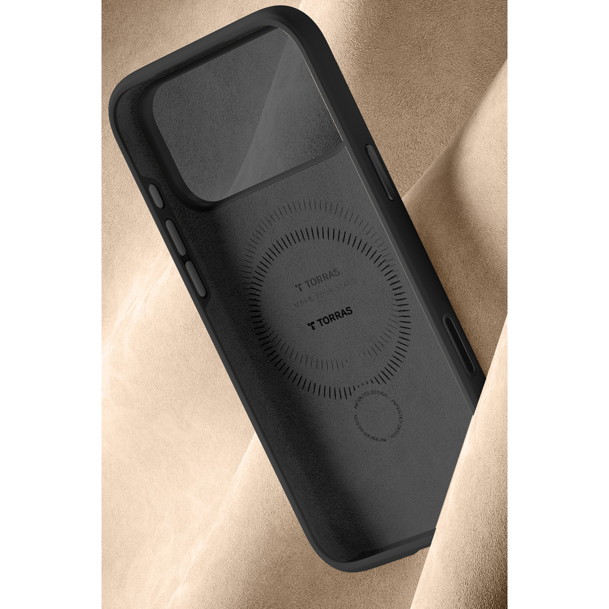 Torras Apple iPhone 17 Pro Max O Stand Spin Silicone Serisi Magsafe Kılıf – Siyah görseli 6