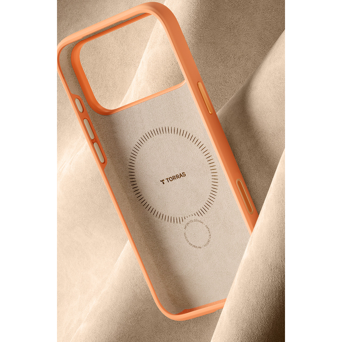 Torras Apple iPhone 17 Pro Max O Stand Spin Silicone Serisi Magsafe Kılıf – Turuncu görseli 6