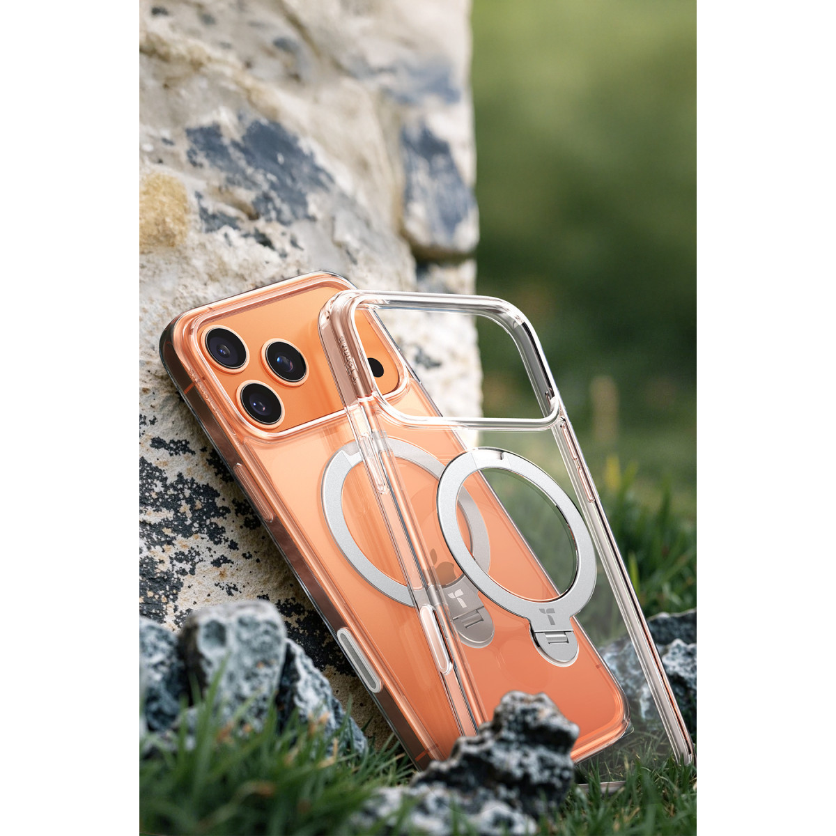 Torras Apple iPhone 17 Pro Max O Stand Spin Serisi Magsafe Kılıf – Şeffaf görseli 5