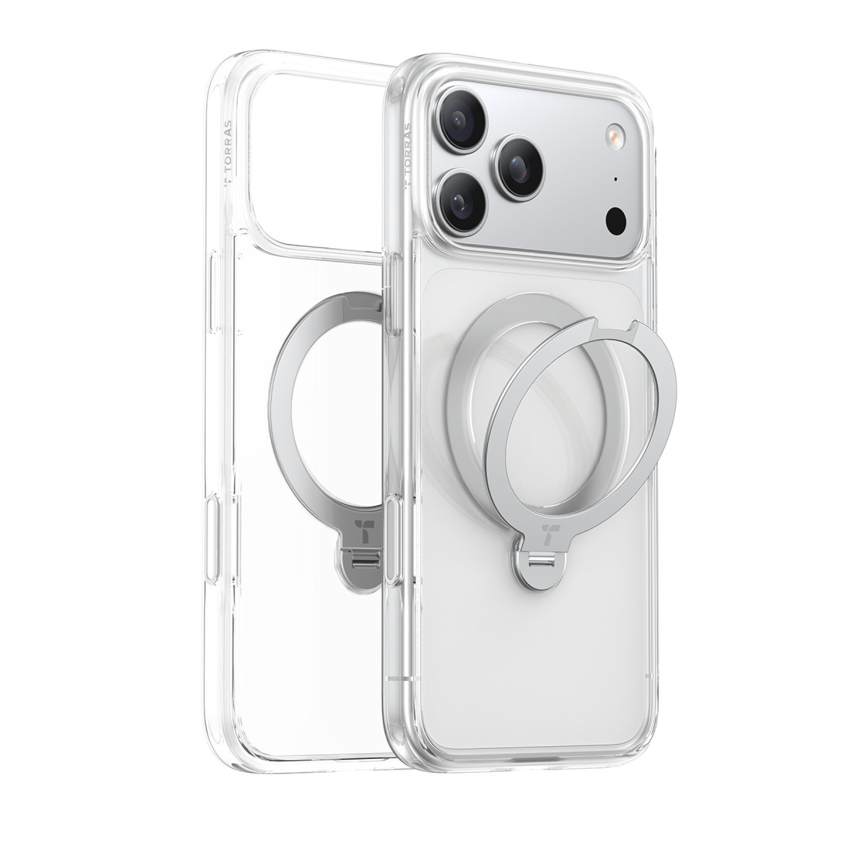 Torras Apple iPhone 17 Pro Max O Stand Spin Serisi Magsafe Kılıf – Şeffaf görseli 1