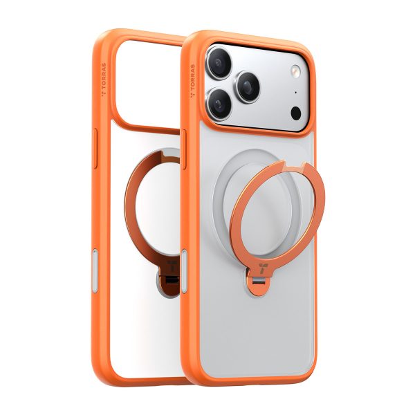 Torras Apple iPhone 17 Pro Max O Stand Spin Serisi Magsafe Kılıf - Turuncu