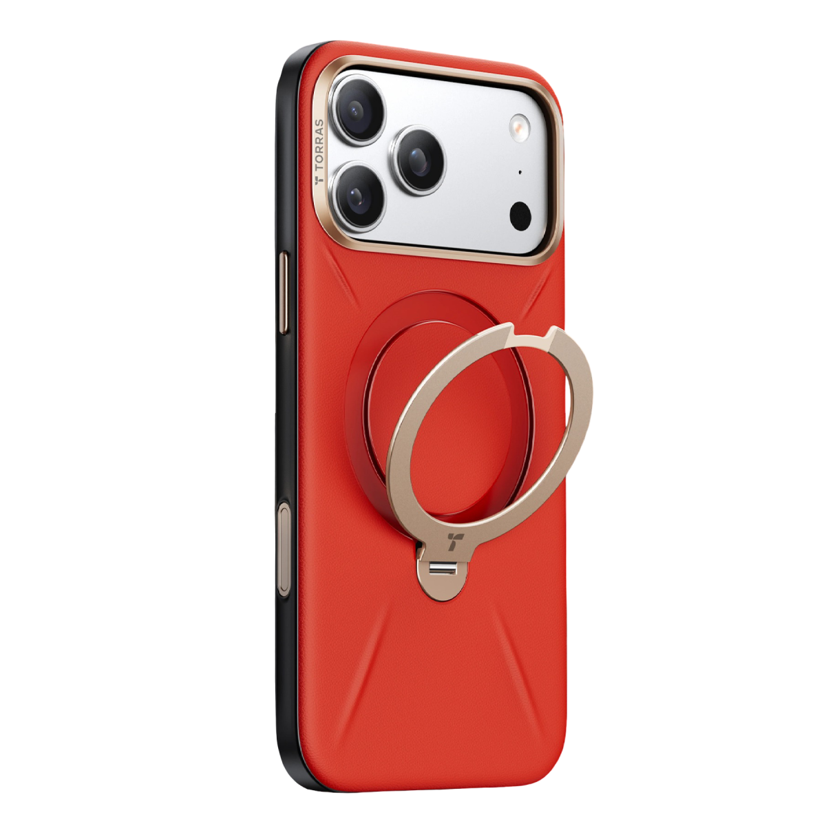Torras Apple iPhone 17 Pro Max O Stand Spin VegSkin Serisi Magsafe Kılıf – Kırmızı görseli 2