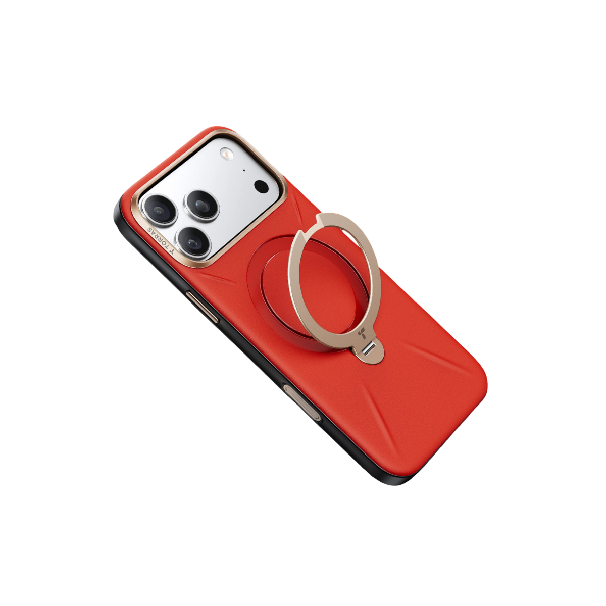 Torras Apple iPhone 17 Pro Max O Stand Spin VegSkin Serisi Magsafe Kılıf – Kırmızı görseli 3