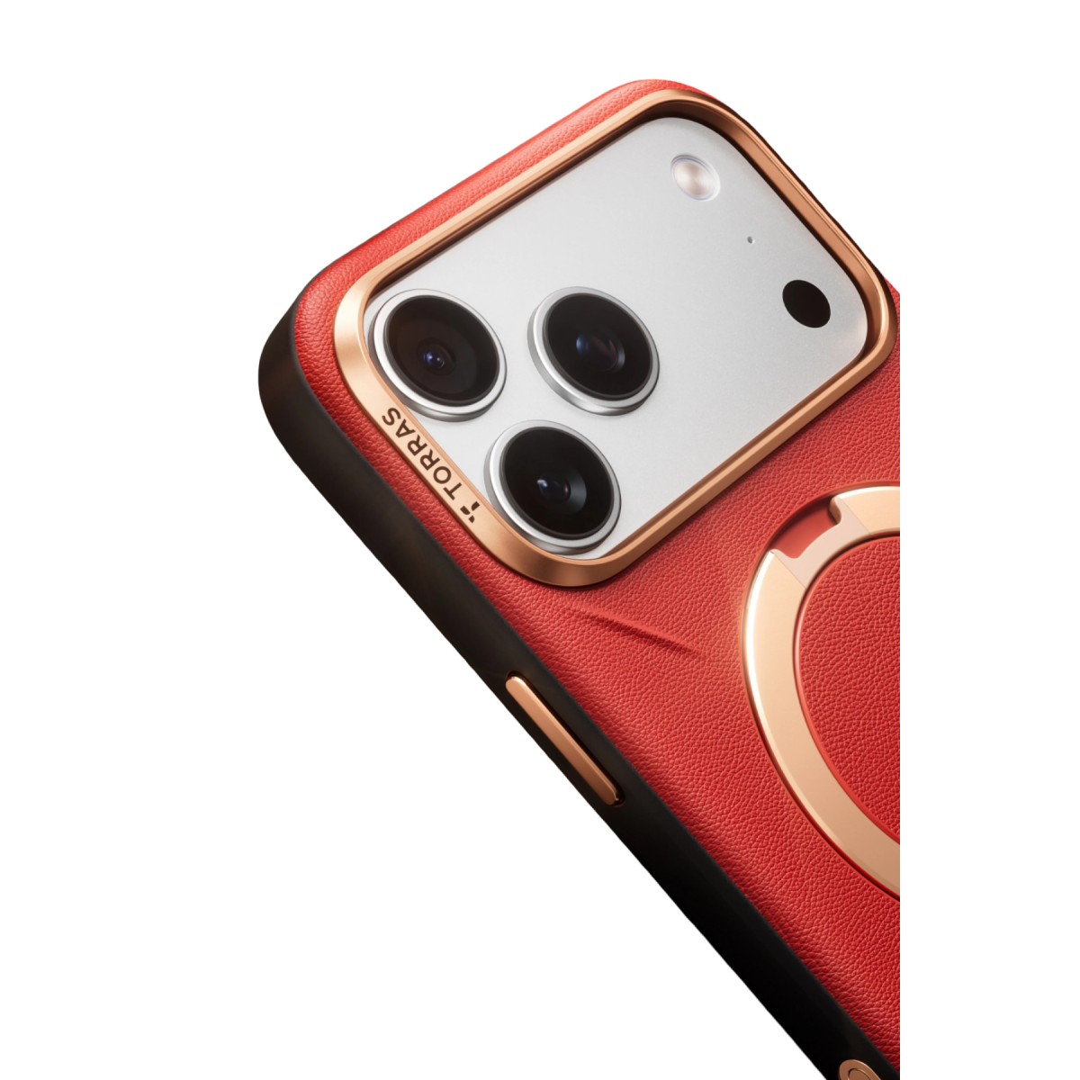 Torras Apple iPhone 17 Pro Max O Stand Spin VegSkin Serisi Magsafe Kılıf – Kırmızı görseli 4