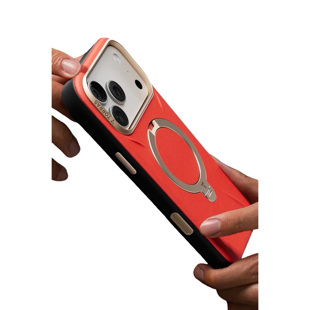 Torras Apple iPhone 17 Pro Max O Stand Spin VegSkin Serisi Magsafe Kılıf – Kırmızı görseli 6
