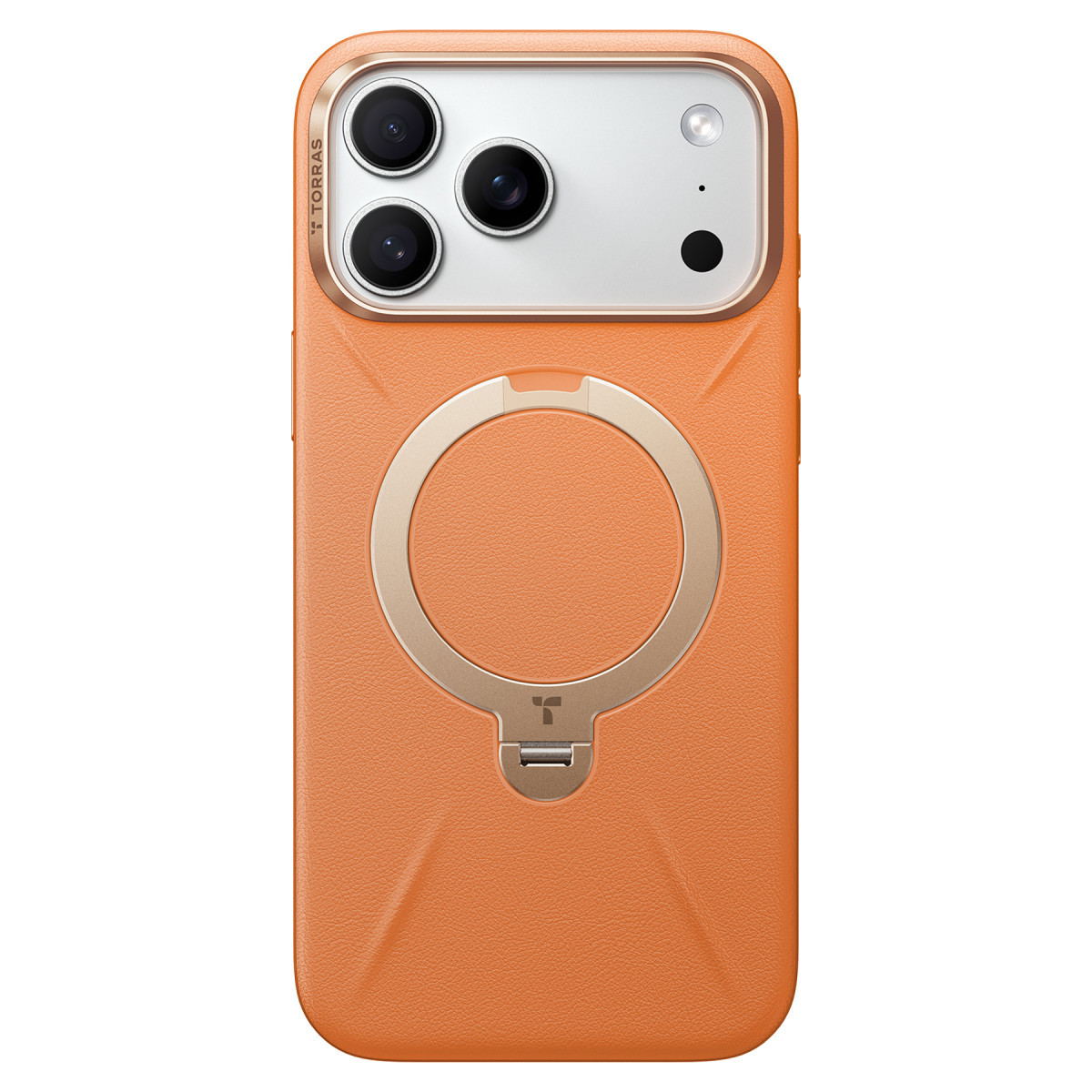 Torras Apple iPhone 17 Pro Max O Stand Spin VegSkin Serisi Magsafe Kılıf – Turuncu görseli 2