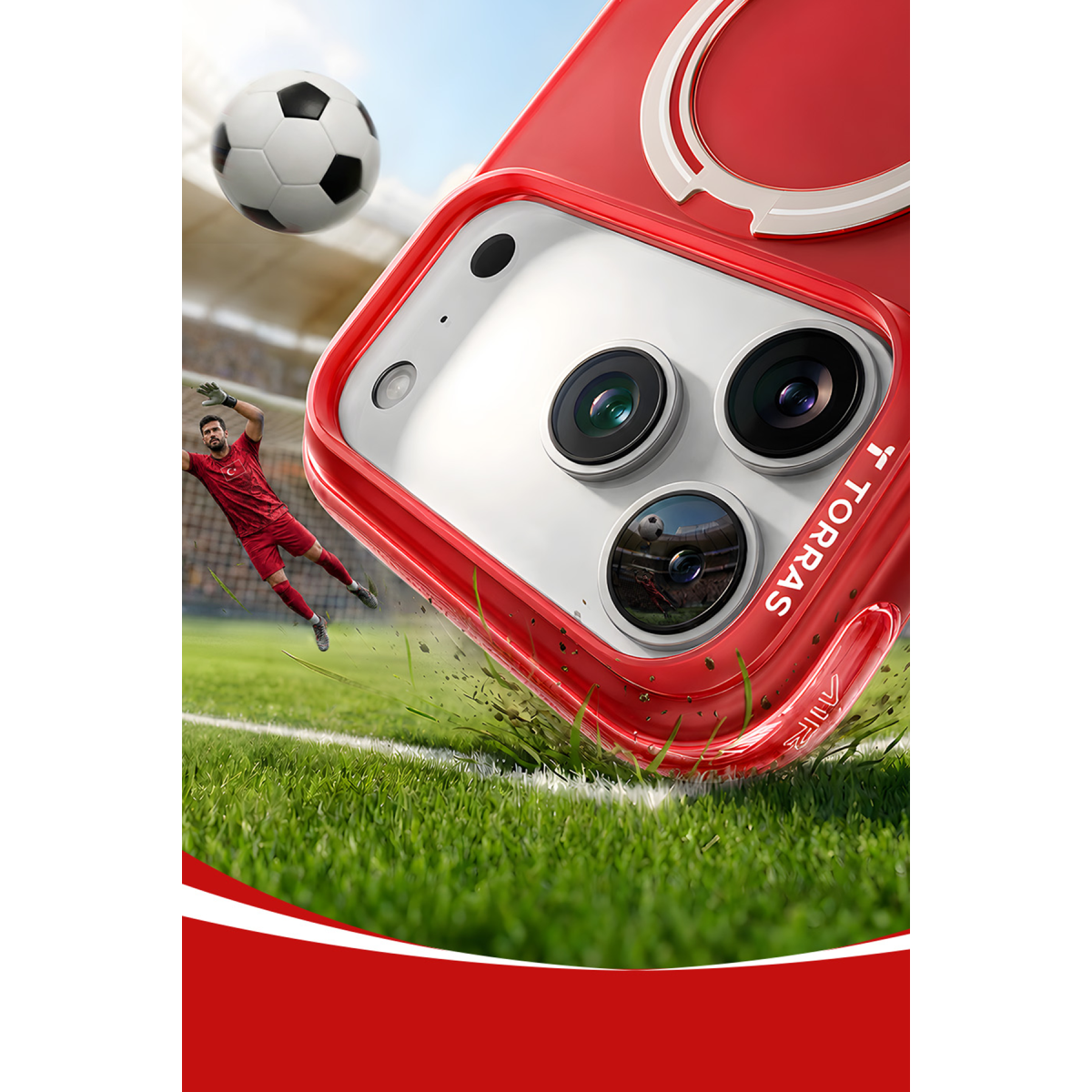 Torras Apple iPhone 17 Pro Max OStand Q3 Air World Cup Serisi Magsafe Kılıf – Türkiye görseli 8