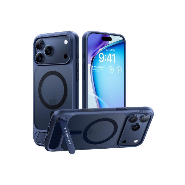 Torras Apple iPhone 17 Pro Max P Stand Serisi Magsafe Kılıf - Lacivert
