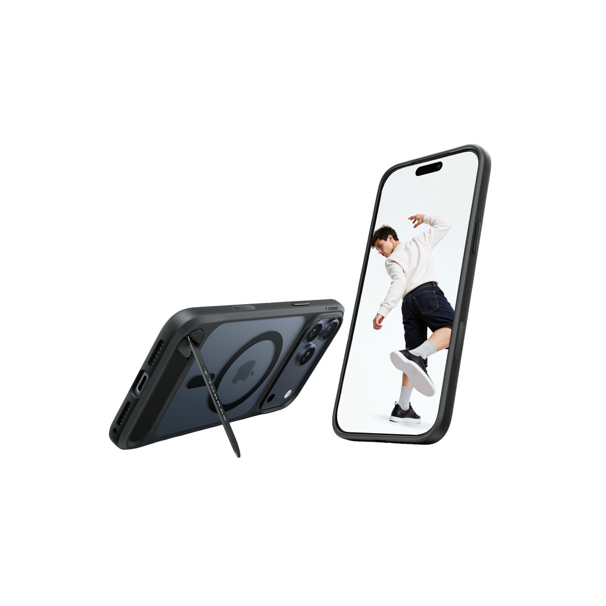 Torras Apple iPhone 17 Pro Max P Stand Serisi Magsafe Kılıf – Siyah görseli 4