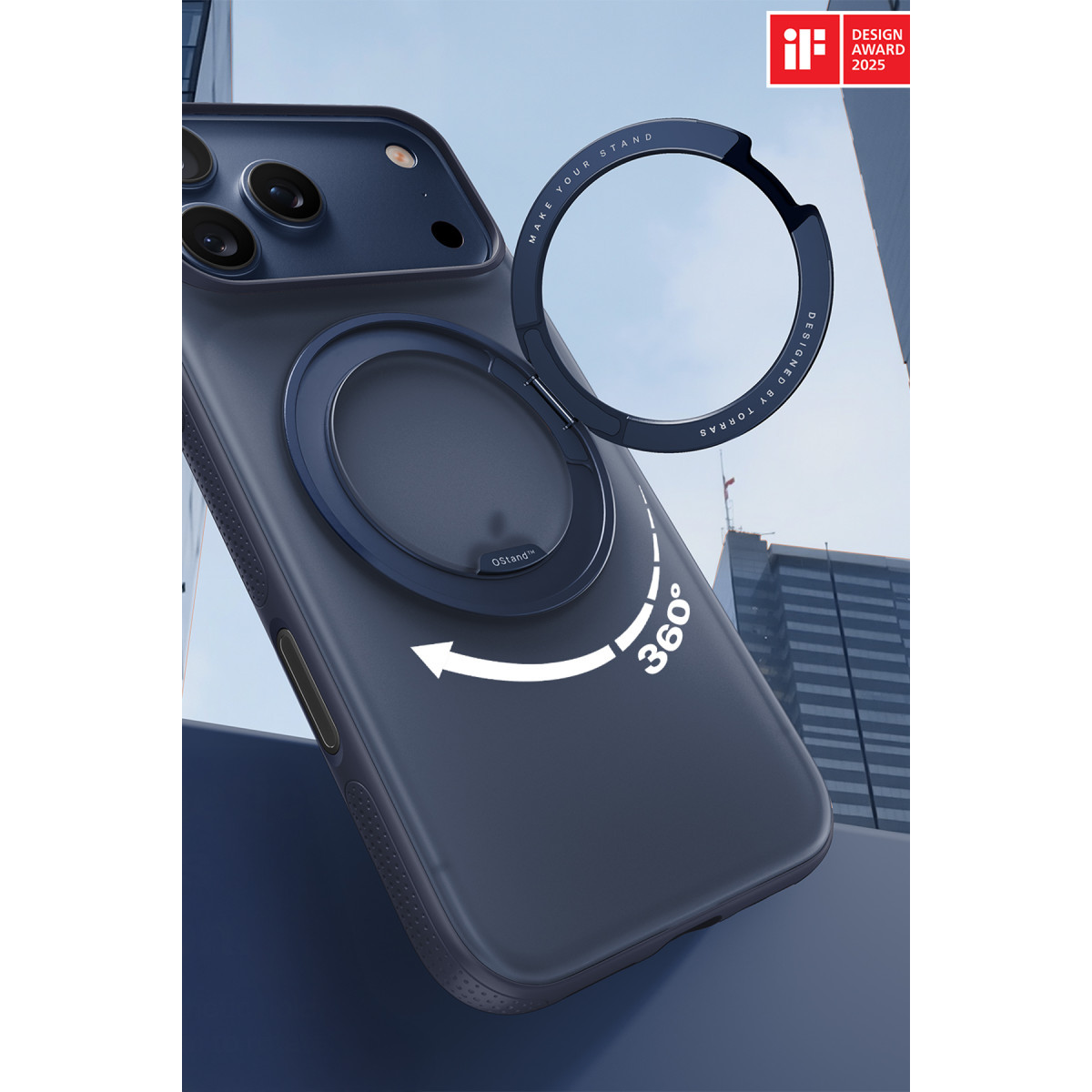 Torras Apple iPhone 17 Pro O Stand R Fitness Serisi Magsafe Kılıf – Lacivert görseli 3