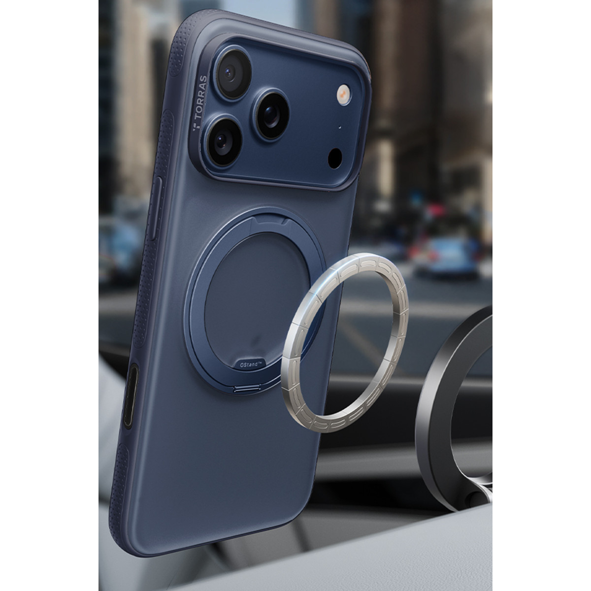 Torras Apple iPhone 17 Pro O Stand R Fitness Serisi Magsafe Kılıf – Lacivert görseli 4