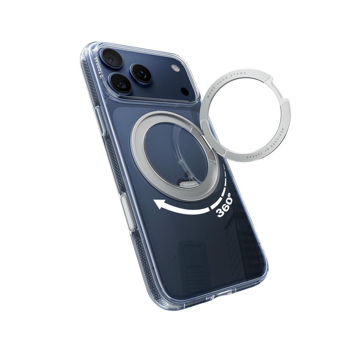 Torras Apple iPhone 17 Pro O Stand R Fitness Serisi Magsafe Kılıf – Şeffaf görseli 3