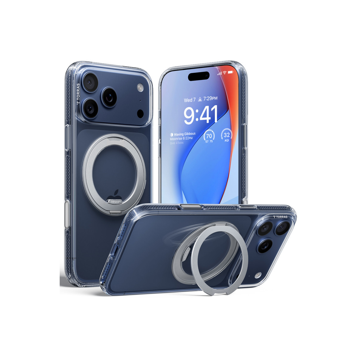 Torras Apple iPhone 17 Pro O Stand R Fitness Serisi Magsafe Kılıf – Şeffaf görseli 1