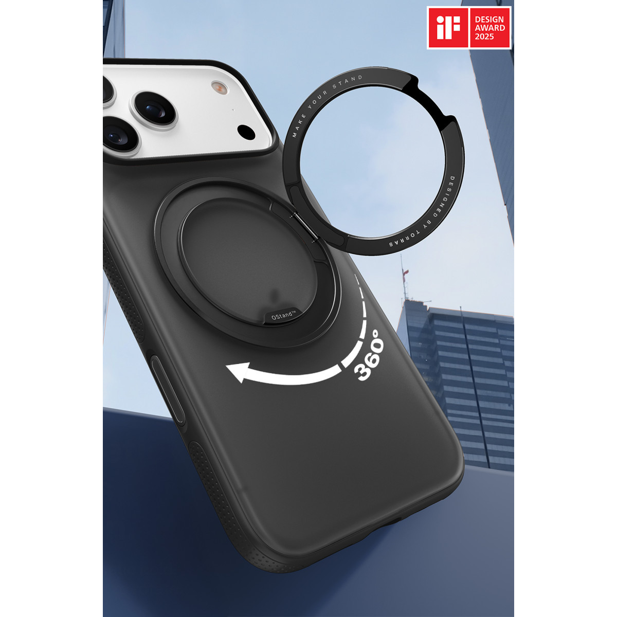 Torras Apple iPhone 17 Pro O Stand R Fitness Serisi Magsafe Kılıf – Siyah görseli 4