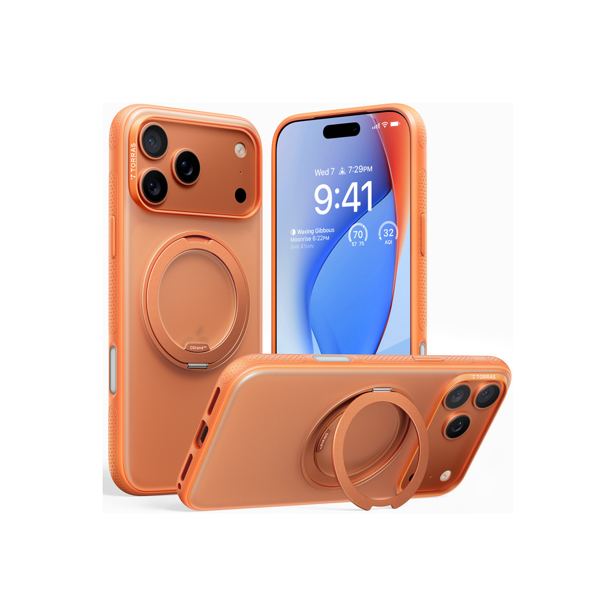 Torras Apple iPhone 17 Pro O Stand R Fitness Serisi Magsafe Kılıf – Turuncu görseli 1