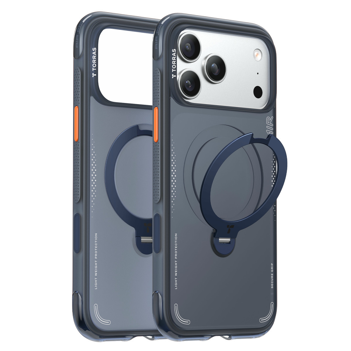 Torras Apple iPhone 17 Pro O Stand Spin Air Serisi Magsafe Kılıf – Lacivert görseli 1
