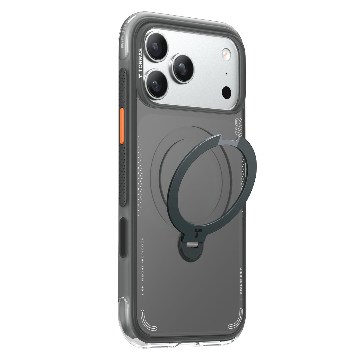 Torras Apple iPhone 17 Pro O Stand Spin Air Serisi Magsafe Kılıf – Siyah görseli 3
