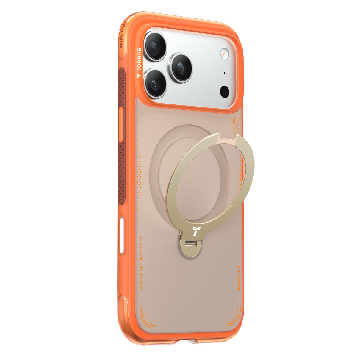 Torras Apple iPhone 17 Pro O Stand Spin Air Serisi Magsafe Kılıf – Turuncu görseli 3