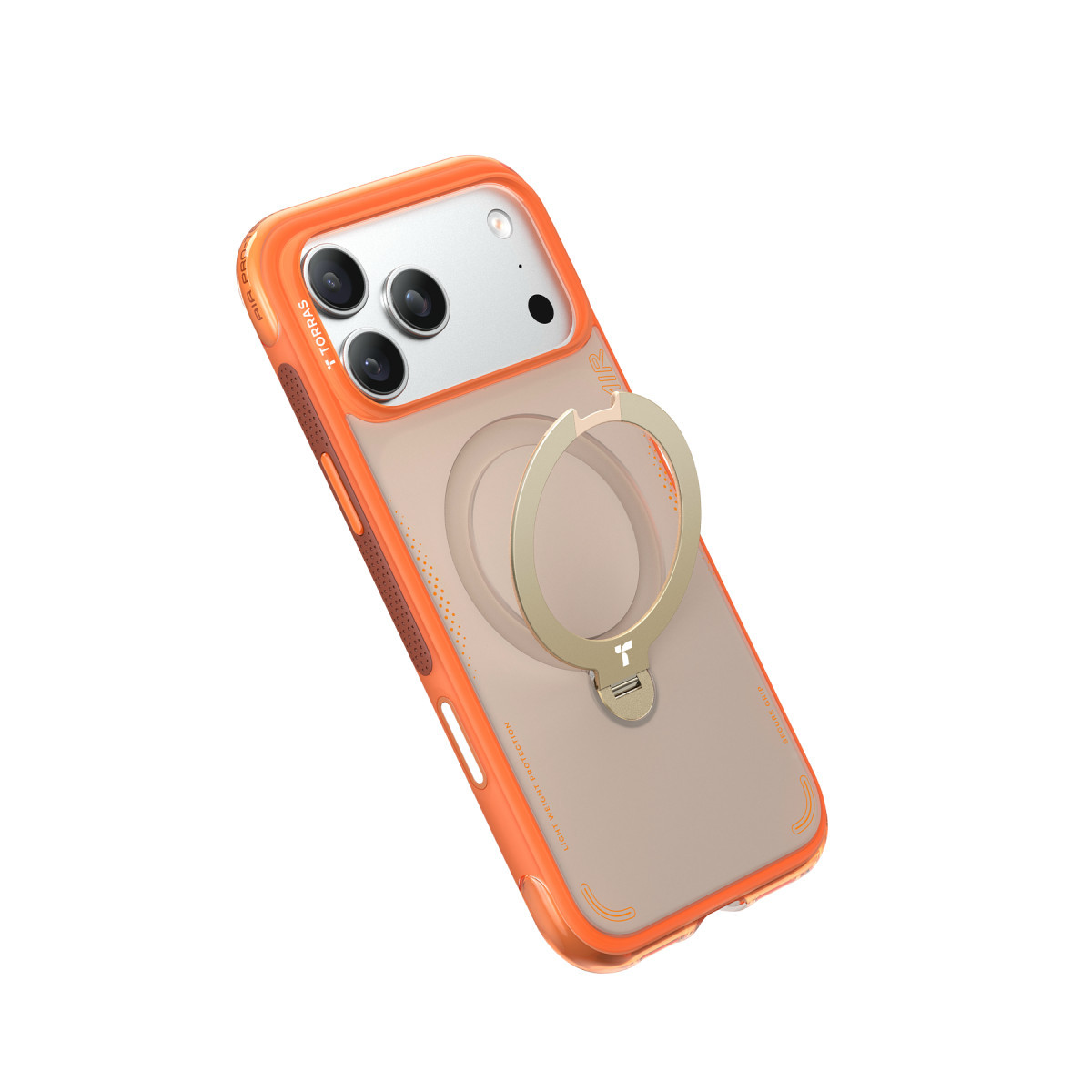 Torras Apple iPhone 17 Pro O Stand Spin Air Serisi Magsafe Kılıf – Turuncu görseli 4