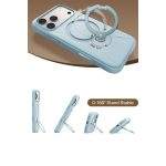 Torras Apple iPhone 17 Pro O Stand Spin Silicone Serisi Magsafe Kılıf - Açık Mavi - Görsel 4