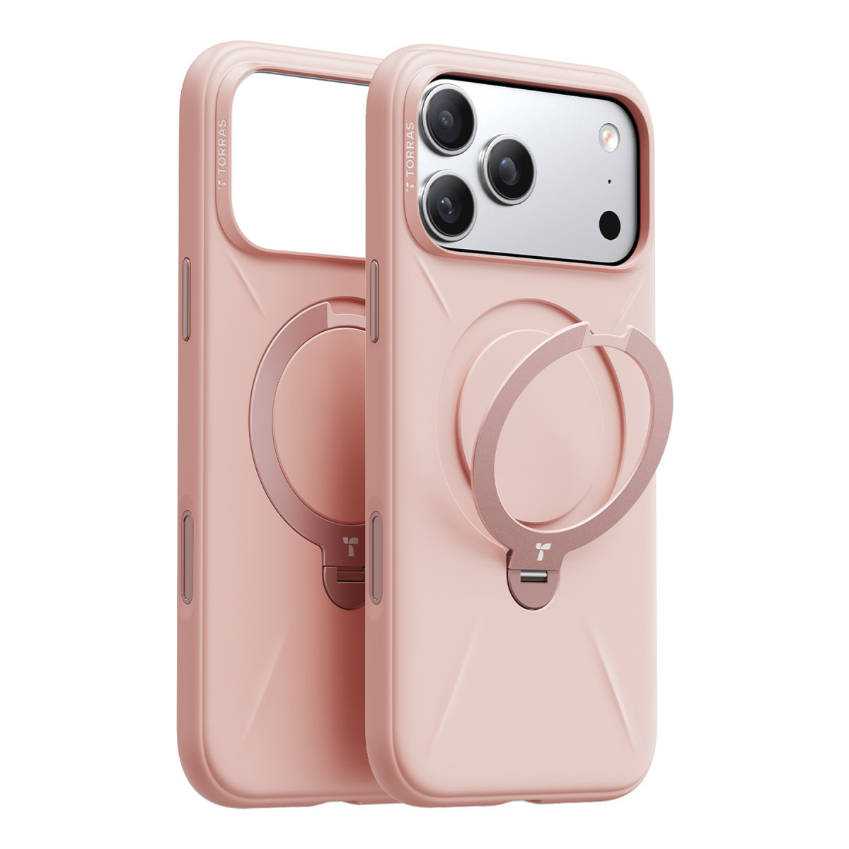 Torras Apple iPhone 17 Pro O Stand Spin Silicone Serisi Magsafe Kılıf – Pembe görseli 1